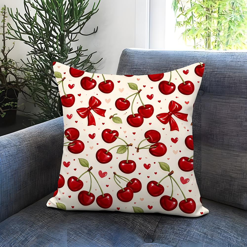 Cherry Cushion Cover Comfortable Reversible Pillow Cover Ideal for Car Sofa Bedroom  Beyond