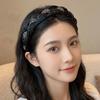 Twisted Knotted High Cranial Hair Hoop Soft Fabric Braided Hairband Rhinestone Headband  Daily Use