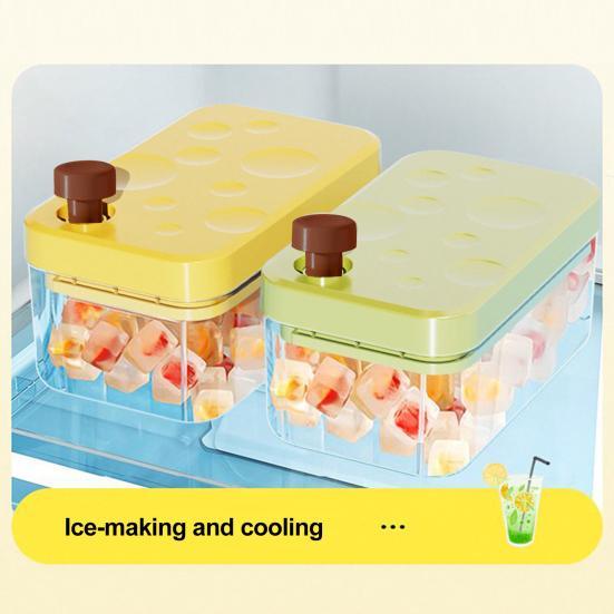 Ice Cube Tray with Lid And Bin Large Capacity Ice Cube Mold for Freezer Stackable BPA Free Easy Release