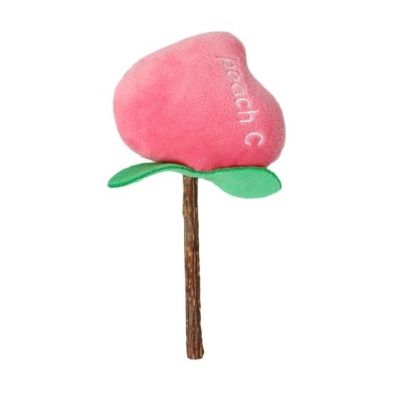 

Natural Cat Chew Stick Silver Vine Kitten Teething Toy Plush Fruit Shape Catnip Toy for Indoor Kitty Anxiety Relief Dental Health honey peach