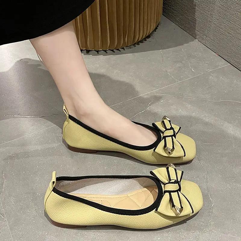 Fashion Woman Flats Grace Anti-slip Leather Casual Elegant Party With Bow High Quality Fashion Beau Today On Promotion Shoes for Women
