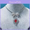 Renaissance Style Alloy Pendant Necklace With Geometric Shape And Butterfly Knot For Ladies