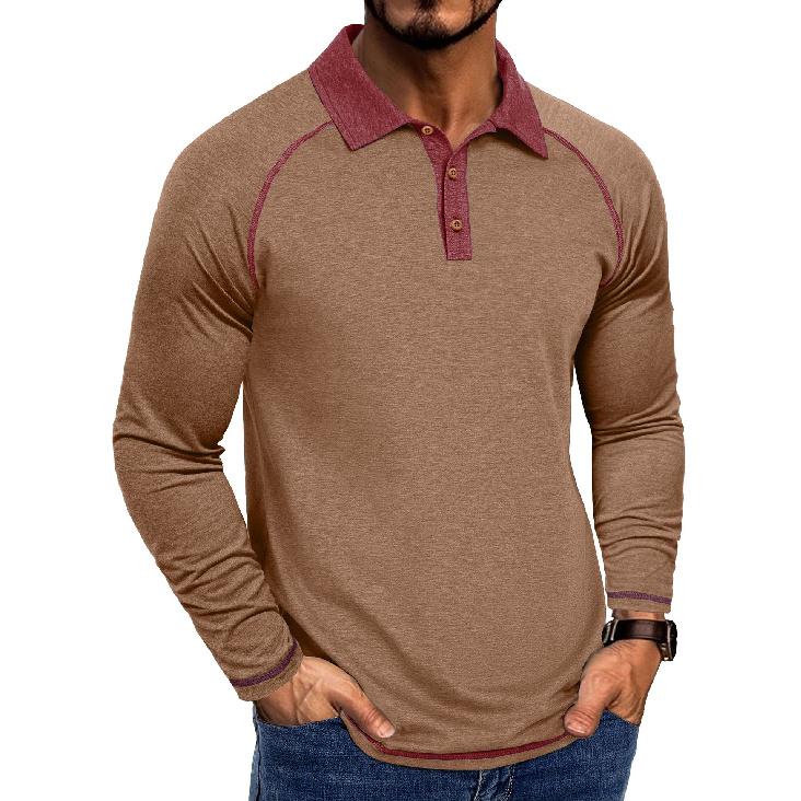 Sommer Herren Langarm Umlegekragen T-Shirt Herren Poloshirt Atmungsaktiv Lässig Vielseitiges Oberteil