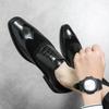 Men Retro Style Blok Shoes PU Pointed Black Brown Lace Up Business Fashion Carved Formal Shoes Social Shoes Size 38-48 Men Shoes