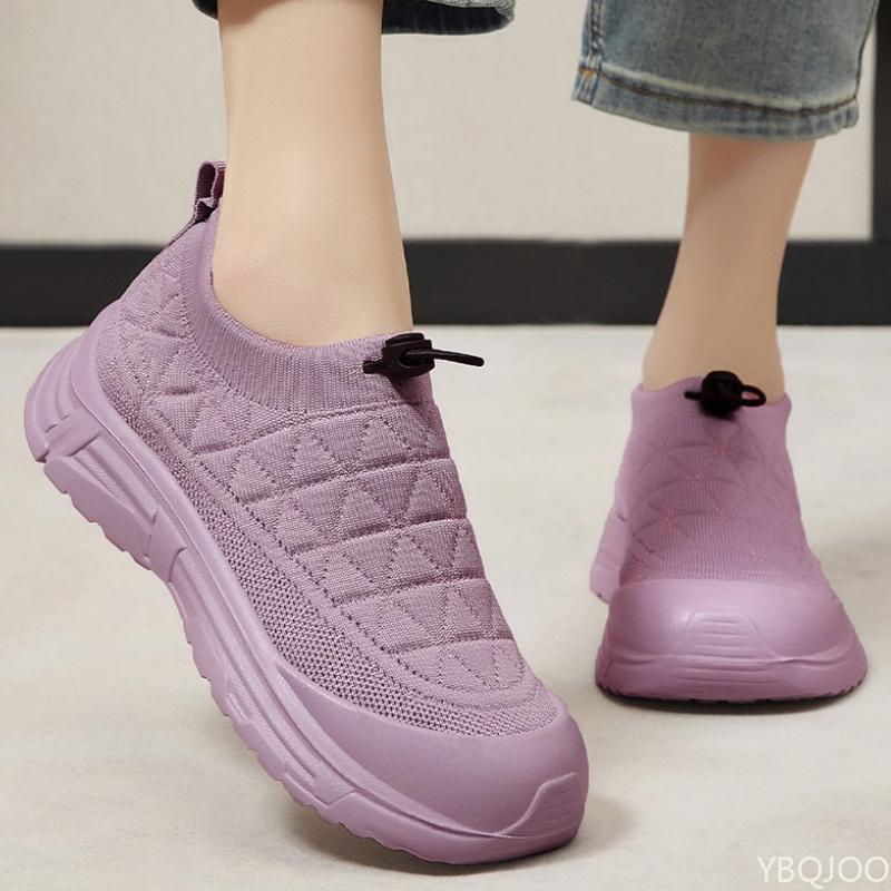 

Spring and Autumn Fashion New Soft Women s Casual Breathable Sports Shoes Anti Slip Thick Soled Height Raising Women s Shoes 41 фиолетовый