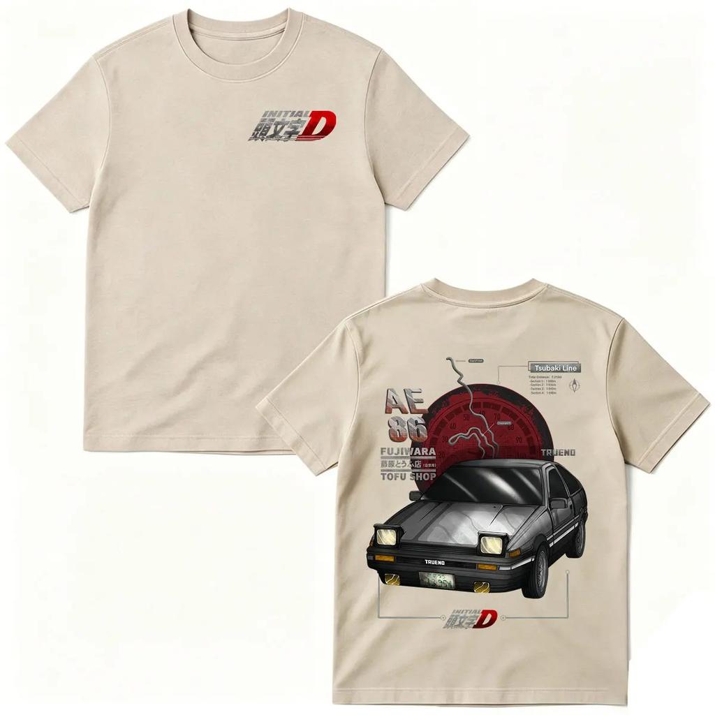2026 Anime Initial D AE86 Racing Car T-shirt Takumi Fujiwara Tofu Shop Men's Women Fashion T-shirts Cotton Short Sleeves T Shirt