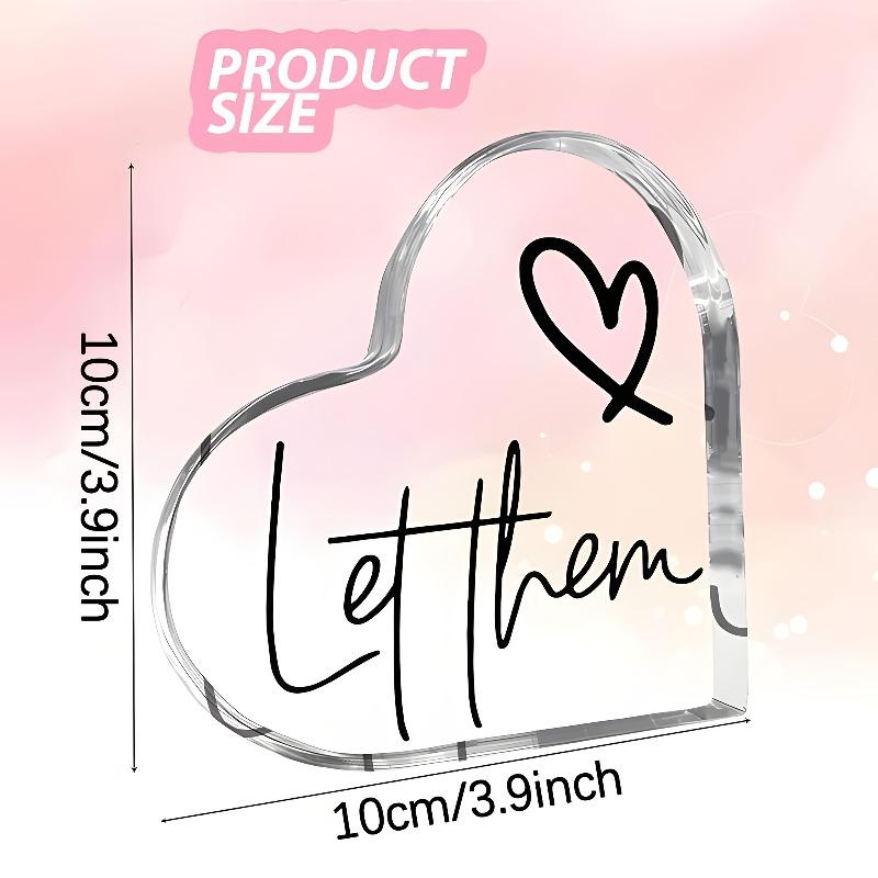 2D Flat Heart-Shaped Motivational Desk Decor, Inspiring Gift, Suitable for Wall Decoration, Porch, Room, Villa, Accents Home, Hallway, or Workplace -