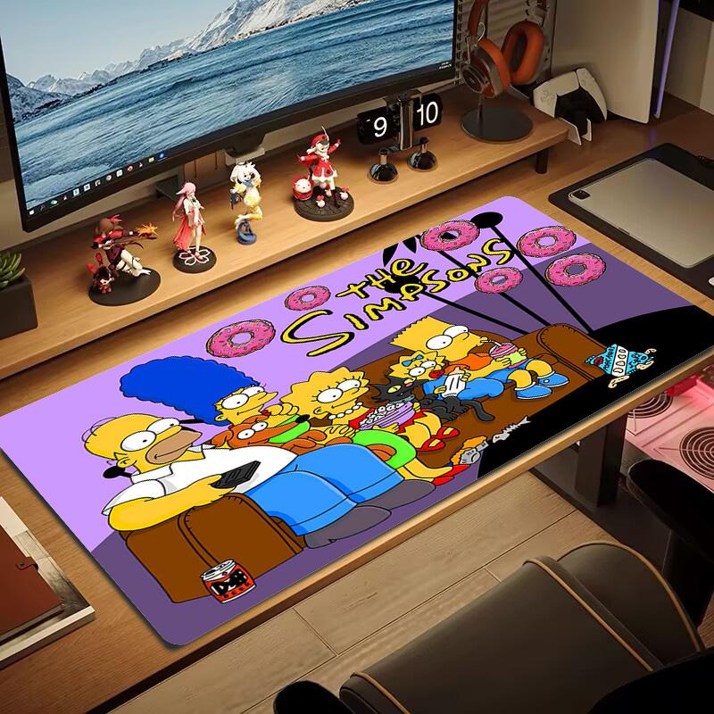 Simpsons Family Cartoon Color Mouse Pad Large Gaming Table Cushion Non-slip Laptop Tablet Big Mousepad XXL Mat Mini PC Playmat With Lock edge