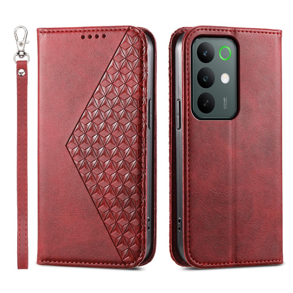 Für Realme C85 Pro 4G Hülle Kalbsstruktur PU-Leder Brieftasche Handyhülle mit Handgelenkschlaufe