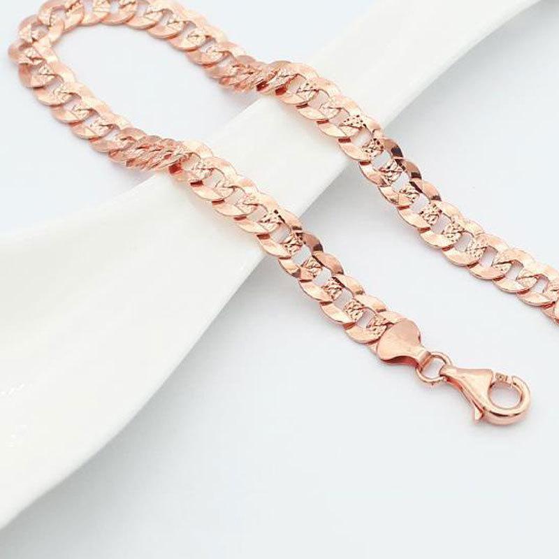 Pure 585 Purple Gold Luxury Color Gold Plated Rose Gold Fashion Korean Version Design Color Gold Bracelet