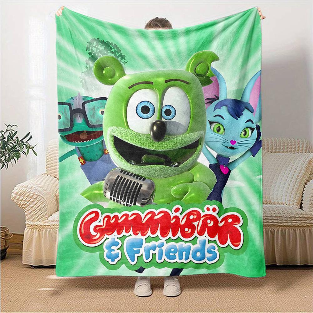 1pc Gummy Bear1 Blanket, Gift, for Men and Women, Soft Blanket, Good for Sofa Bed Couch Travel, Lightweight Flannel Blanket