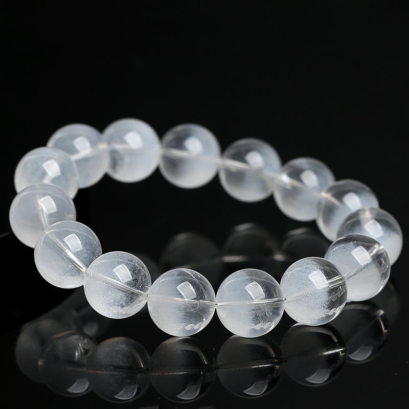 Hongchu Crystal Natural White Phantom Quartz Treasure Bowl Bracelet Laser-engraved White Phantom Quartz Bead Bracelet
