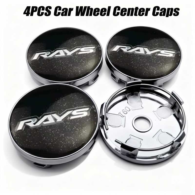 High Quality 4PCS 56mm 60mm RAYS Emblem Universal Car Wheel Center Caps Sticker Dustproof Hub Covers Auto Exterior Accessories
