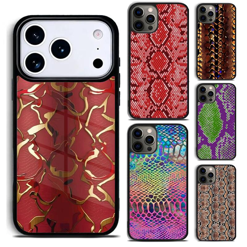 Schlangenhaut-Print Handyhülle Für iPhone 17,16e,15,14,13,12,11,Mini,Pro,MAX Weiche Silikonhülle