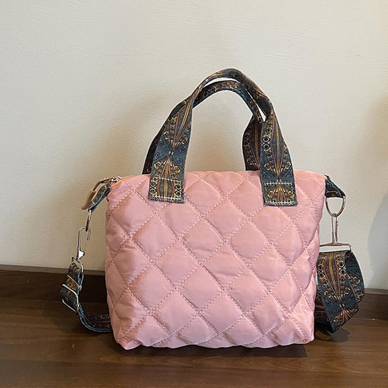 Prošívaná kabelka s horním uchem, kabelka přes rameno, velkokapacitní, kosočtvercový vzor, jednobarevná, vintage crossbody kabelka pro ženy do práce
