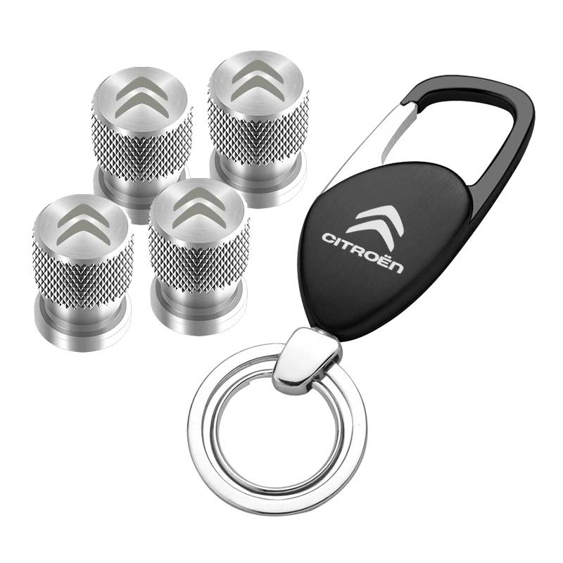 for Citroen C4 C3 C5 C1 C2 Berlingo C-Elysee C4-Picasso Car Wheel Tire Valve Dust Lever Air Cap Keychain Keyring Accessories