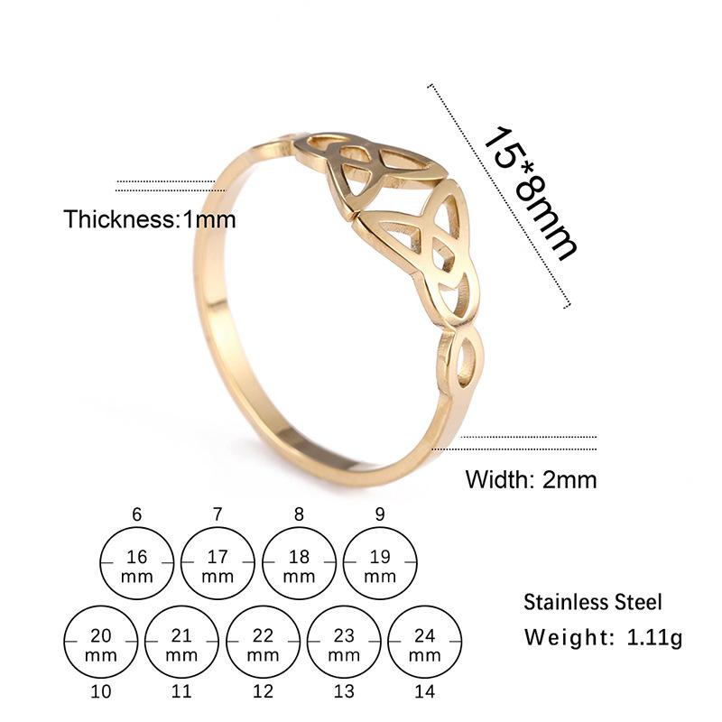 Hip Hop Titanium Steel Triangle Tassel Odin Totem Couple Rings No. 7 золотой