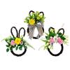 Door Hanging Easter Bunny Wreath For Photo Shoots Handmade Craftsmanship Realistic Look Cloth And Plastic Components