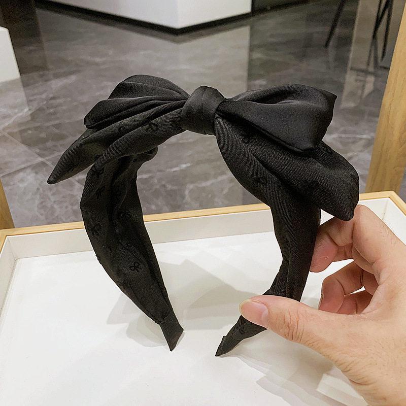 

2025 Korean Style Double Layer Bow Headband: Fashionable Wide Brim Hair Accessory for Women