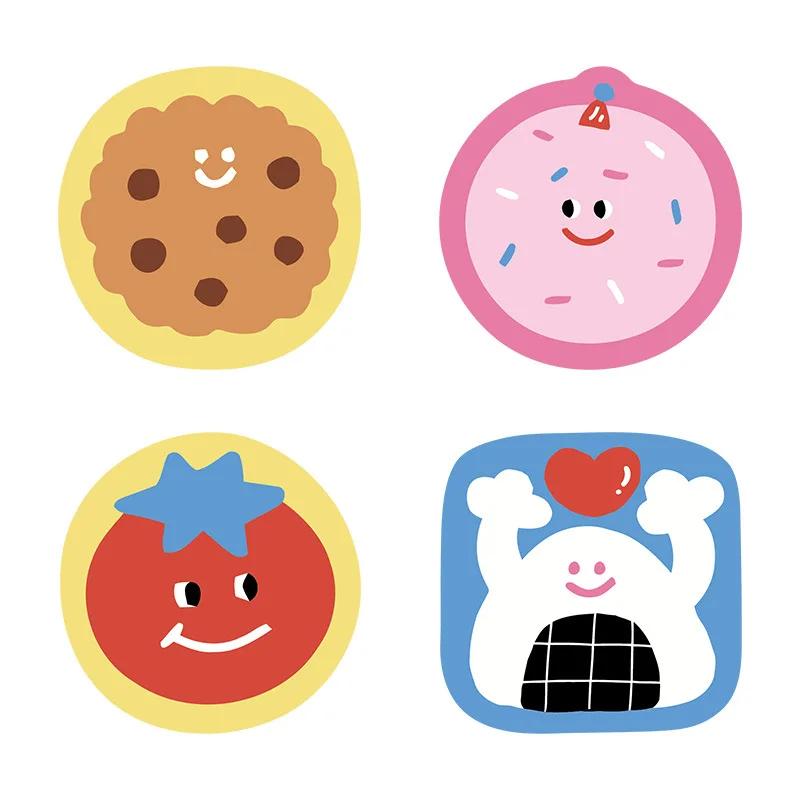 Cartoon Food Coasters Round Diatomite Heat Insulating Mats Household Table Absorbent Non-slip Coaster Home Accessories Kitchen