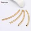 14k Gold Plated Brass 35mm Long Curved Tube Beads Accessories For Jewelry Making Accessories Supplies Findings Wholesale