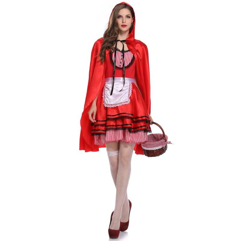 Halloween-Kostüme für Erwachsene, Märchen Rotkäppchen-Anzüge, Bühnenkostüme
