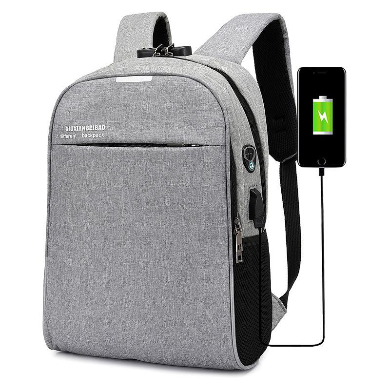 New anti-theft backpack USB charging backpack, fashionable student schoolbag large-capacity business computer backpack