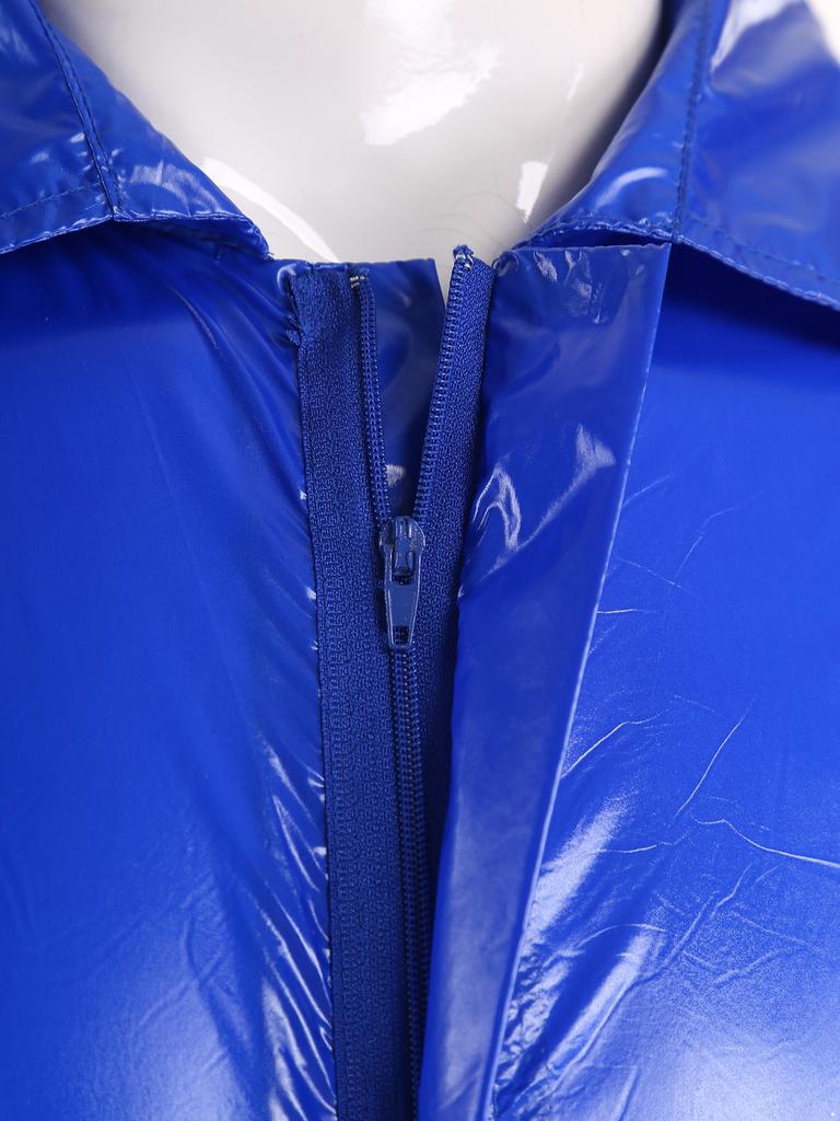 Pánské voděodolné overaly s klopovým límcem, dlouhým rukávem a elastickým pasem vzadu, se zipem