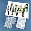 Shiny Glossy Halloween Dagger Ornaments Silicone Epoxy Resin Mold DIY Keychain Pendant Jewelry for Valentine Gift Craft