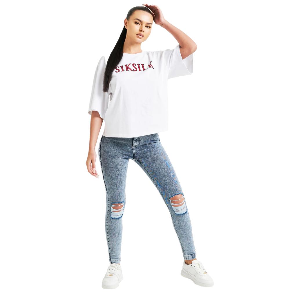 SikSilk Womens/Ladies Sparkle Boxy Crop T-Shirt