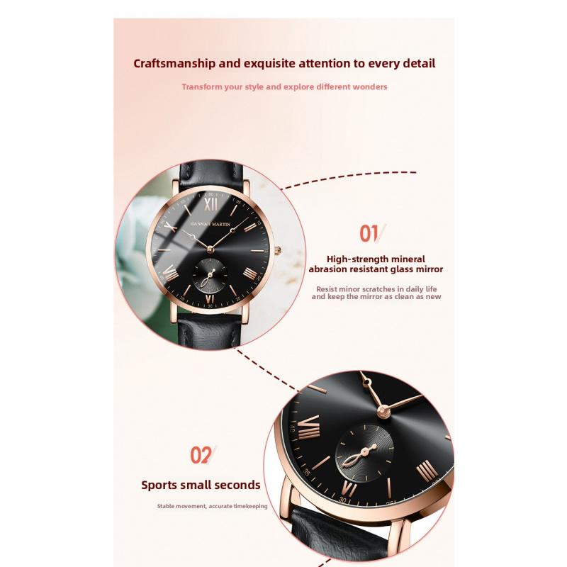 Neue Stil Uhr Zweieinhalb Zeiger Lässig Business Damen Lederarmband Armbanduhr Elegante Damenuhr