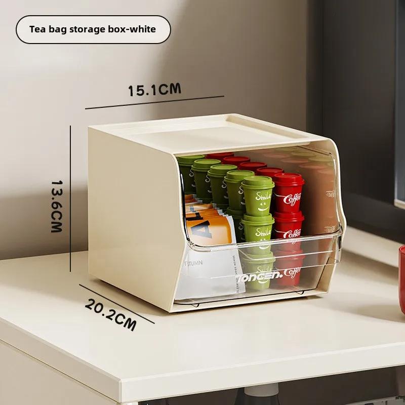 

1PC Tea Bag Organizer Box Desktop Snack Organizer Stackable Coffee Office Stationery Organizer Cosmetic Organizer Storage Box білий