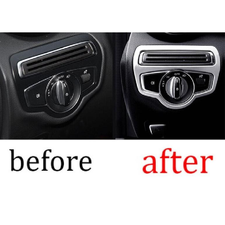 For 2016- Mercedes-Benz GLC Silver ABS Function Control Button Frame Trim 1X