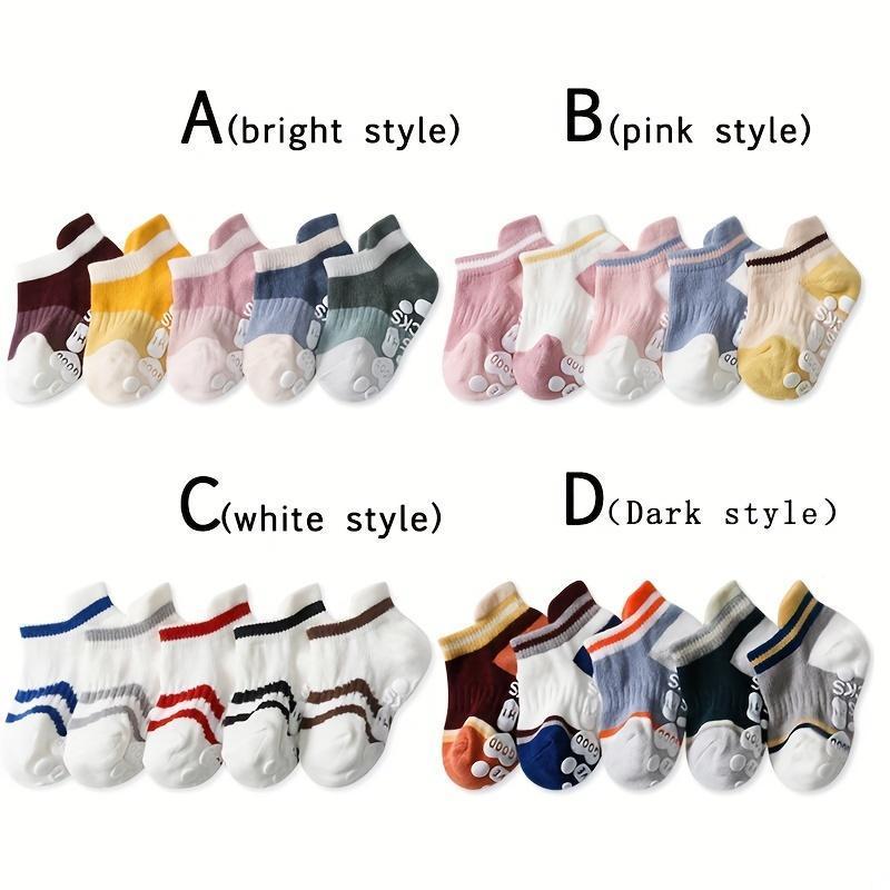 5 Pairs Of Baby Girl's Non Slip Socks