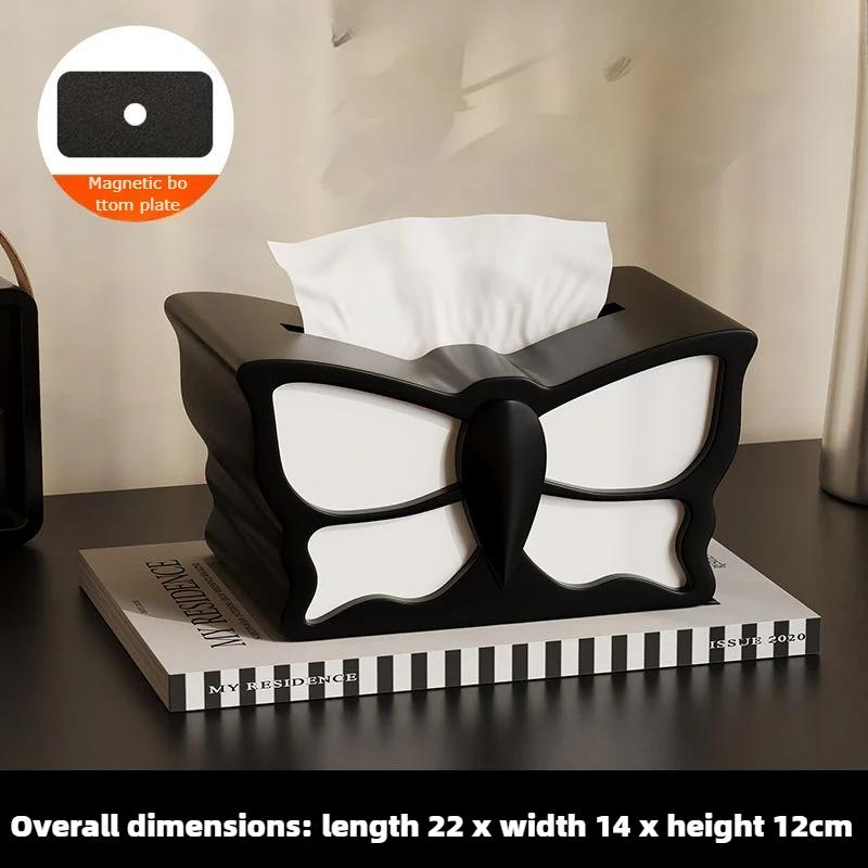 Butterfly Resin Tissue Boxes Cute Magnetic Attraction Luxury Black Napkin Holder Organizer Boxes Dressing Rooms Dining Room Napkin Box Home Decor