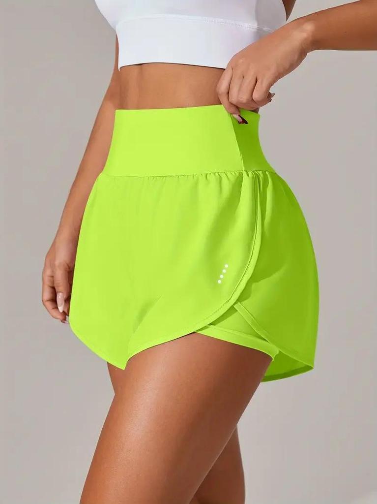 High-Waisted Ruffled Yoga Shorts - Women's Casual Sportswear for Tennis and Yoga
