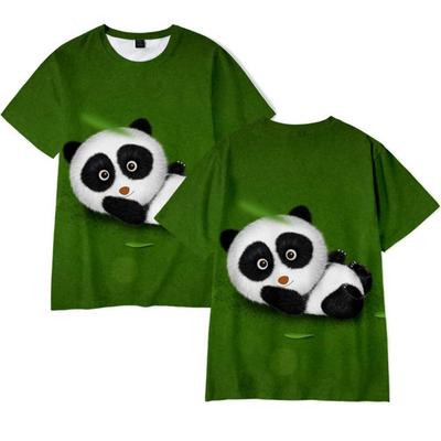 Nya Panda 3D-tryck T-shirts Söta Djur Streetwear Män Kvinnor Mode Oversized T-shirt Harajuku Tees Toppar Pojk-Flickkläder