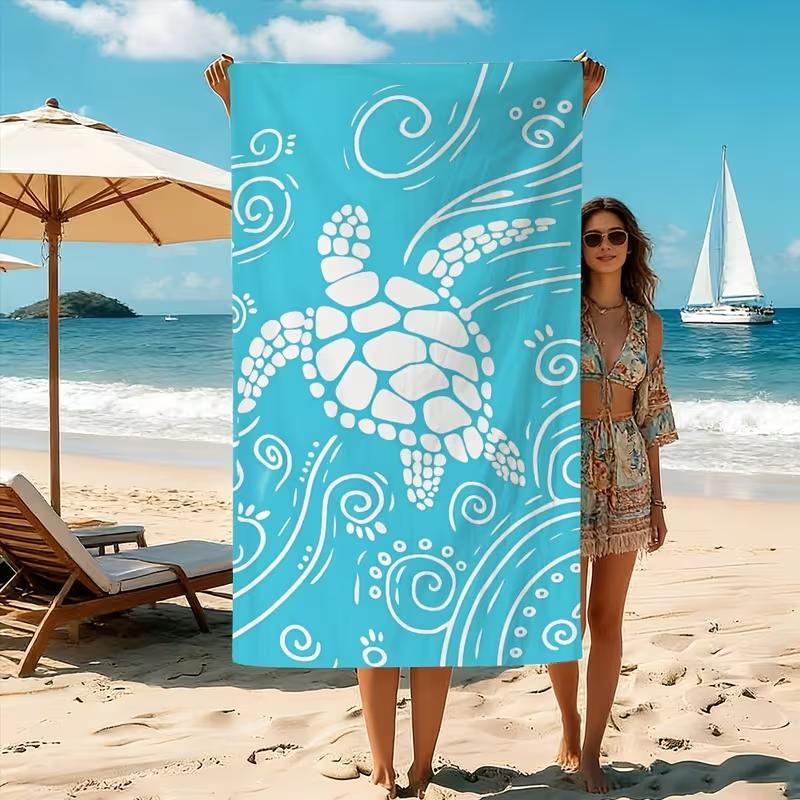 

Ocean Sea Turtle Coral Beach Towel Soft Quick Dry Absorbent Swim Towel Large Lightweight Beach Blanket for Summer Travel W40*H60(CM)