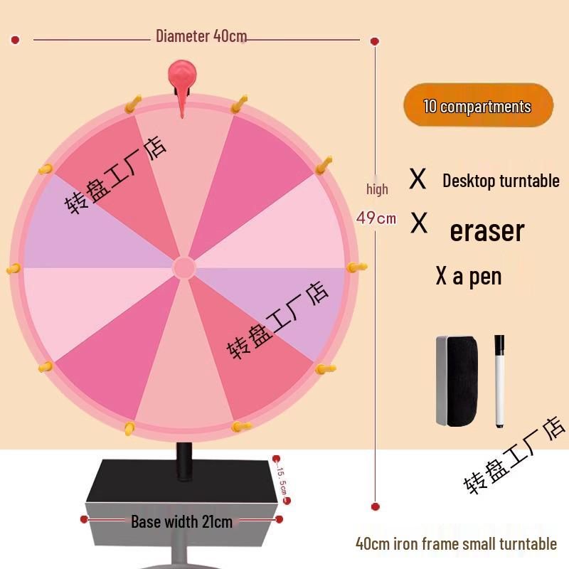 Entertainment Game Turntable: Wipeable Iron Lucky Lottery Spinner