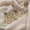 Premium Pearl Simple Temperament Stud Earrings Versatile French Pearl Pendant Fringed Earrings Design Earrings