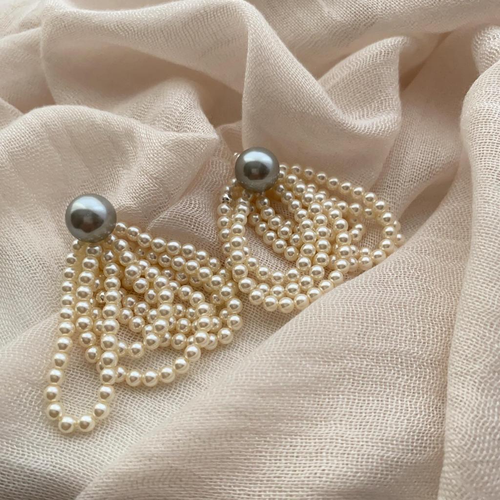 Premium Pearl Simple Temperament Stud Earrings Versatile French Pearl Pendant Fringed Earrings Design Earrings