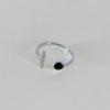 Korean Dark Geometric Drip Glaze Black Ring for Women
