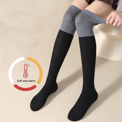 Dámske podkolienky nad koleno, vlnené pletené teplé ponožky, hrubé termálne dlhé podkolienky do čižiem, jesenné zimné návleky na nohy