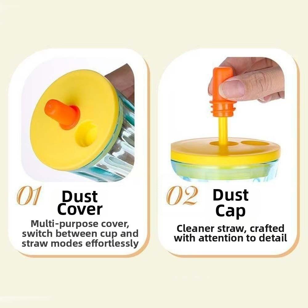 500ml Slender Waist Glass Cup with Lid and Straw Gradient Candy Color Drinking Glasses Drinkware for Juice Water and Iced Coffee