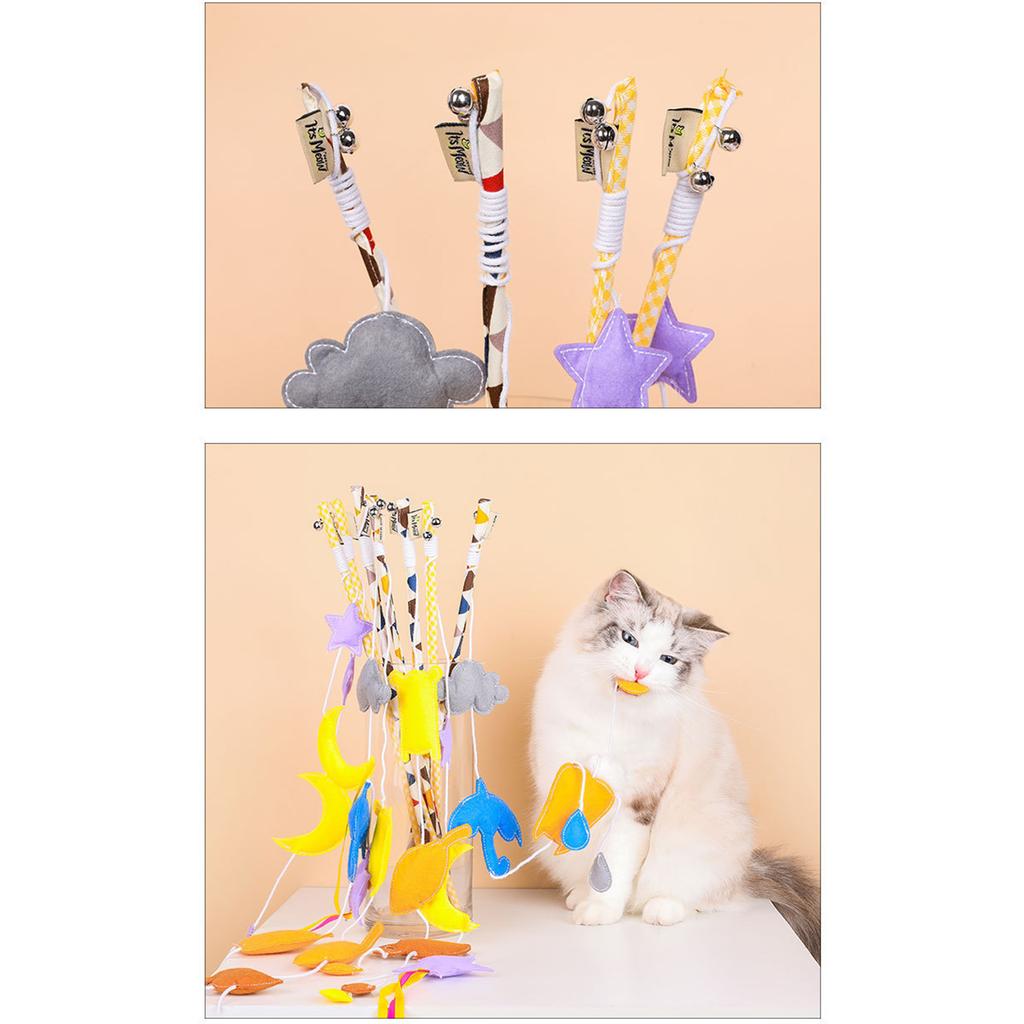 Jucărie încântătoare cu ciucuri de pisică Baghetă de pisică Jucărie cu ciucuri Nori cu clopoței pentru pisici de interior care se joacă pisoi - urmărind