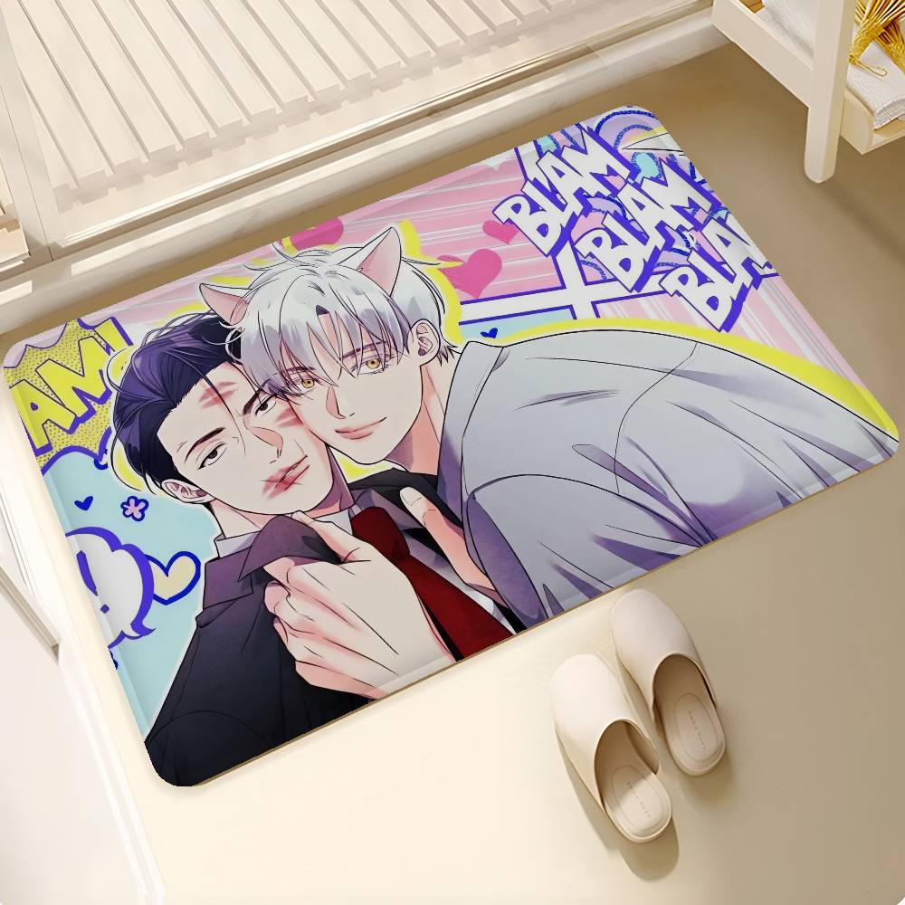 

So Lovely You Manga Door Mat Anti-slip Absorb Water Long Strip Cushion Bedroon Mat Bedside Mats 50x80cm