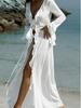European American Resort Lace Long Sleeve Cover-Up Dress