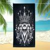 Crown Diamond Print Beach Towel Bath Towel Soft Absorbent Quick Dry Microfiber Blanket For Pool Yoga Gym Travel Home