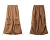 Women's Gray High-Waisted Wide-Leg Workwear Pants - Loose, Slimming, Casual Straight-Leg Parachute Style for Early Spring 2026