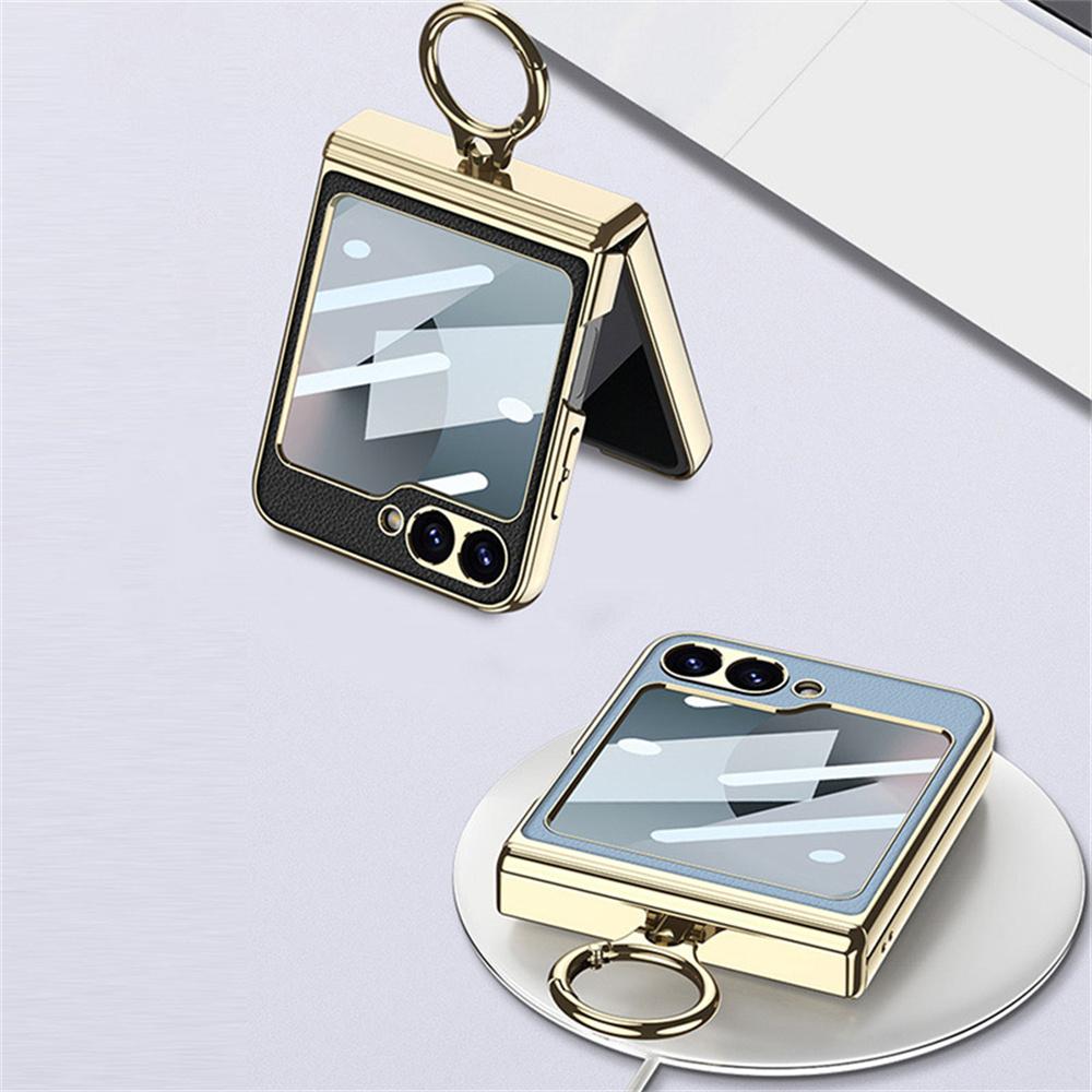 GKK For Samsung Galaxy Z Flip7 FE 5G/Z Flip6 5G Case PC+PU Kickstand Phone Cover